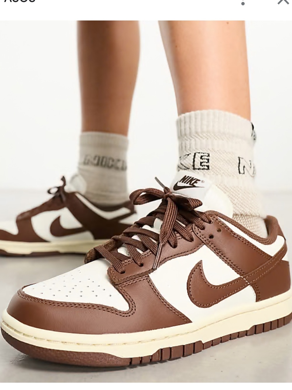 Nike Dunk Low sneakers in off white and cacao brown